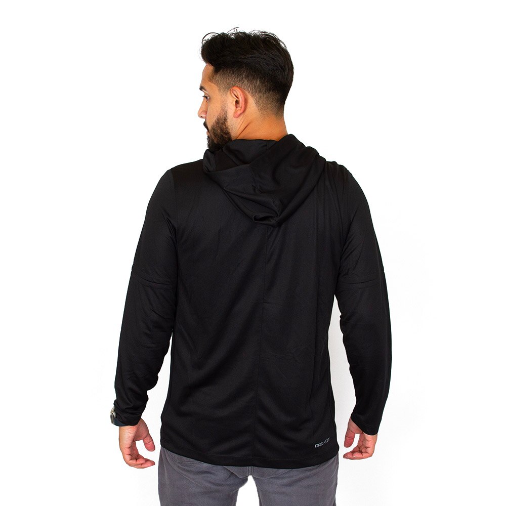 Classic Oregon O, Nike, Black, Long Sleeve, Performance/Dri-FIT, Men, Football, Sideline, Hooded, T-Shirt, 926066